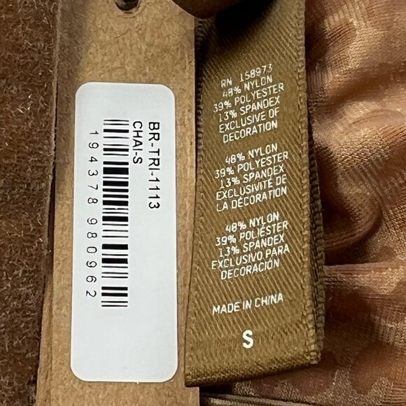 SKIMS Velvet Burnout Triangle Bralette Chai Womens Small‎ - Picture 7 of 9